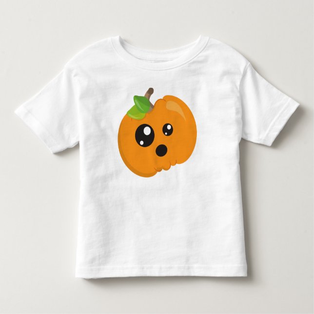 Camiseta Abóbora De Halloween, Abóbora De Laranja, Truque O (Frente)