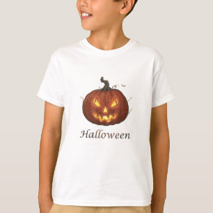 Camiseta Abóbora de Halloween Assustadoramente Flamejante J