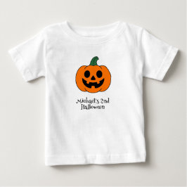 Camiseta Abóbora de Halloween Bebê Menino Personalizado