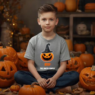 Camiseta Abóbora de Halloween “BOO!” – Nome Personalizado