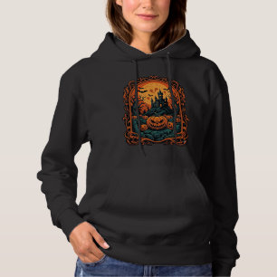 Camiseta Abóbora de Halloween Casa Assombrada Lua Cheia Mor