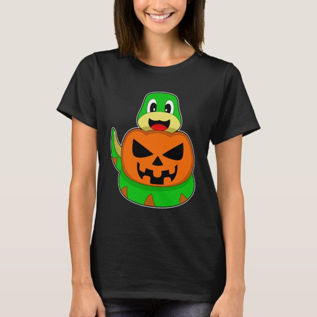 Camiseta Abóbora de Halloween Cobra (Frente)