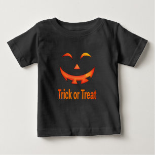 Camiseta Abóbora de Halloween com Rosto para Doces ou Trave