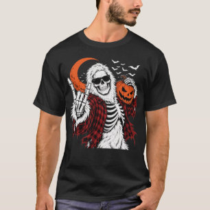 Camiseta Abóbora de Halloween do Pé-Grande Assustador Esque