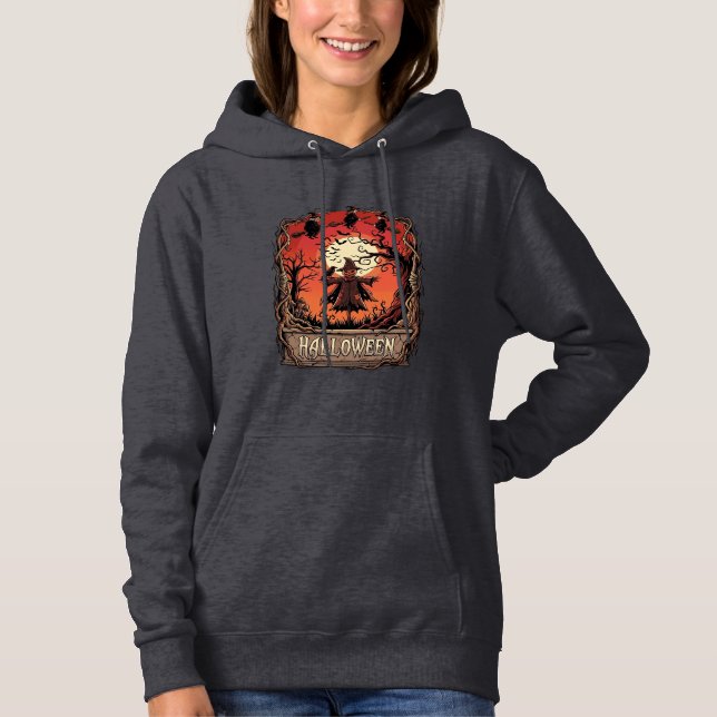 Camiseta Abóbora de Halloween Espantalho Bruxas Lua Cheia_1 (Frente)