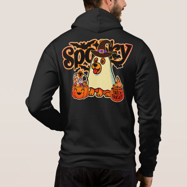 Camiseta Abóbora de Halloween Fantasma (Verso)