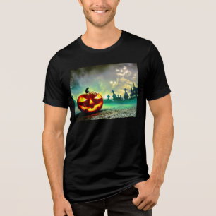Camiseta Abóbora de Halloween luminosa do SlipperyJoe wa