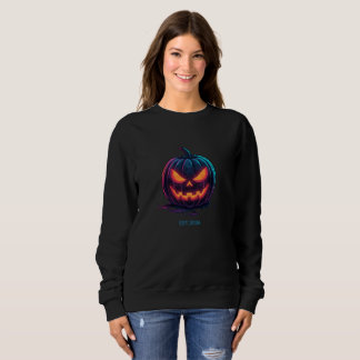 Camiseta Abóbora de Halloween Neon Cyberpunk