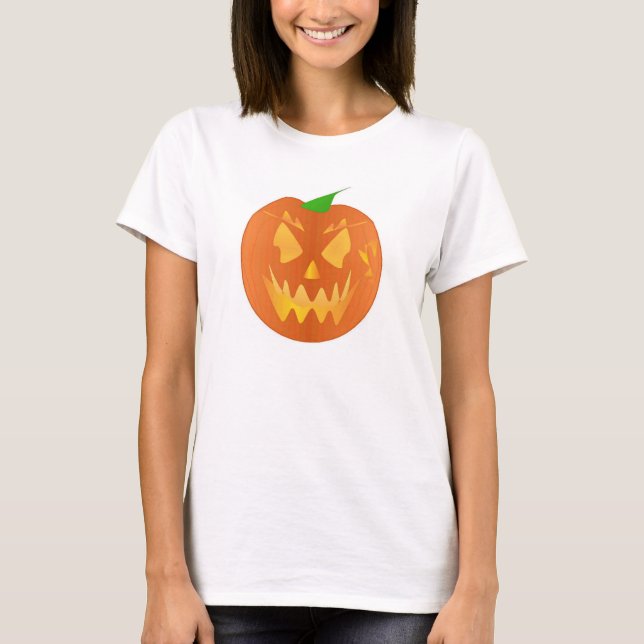 Camiseta Abóbora De Halloween No Verde limão (Frente)