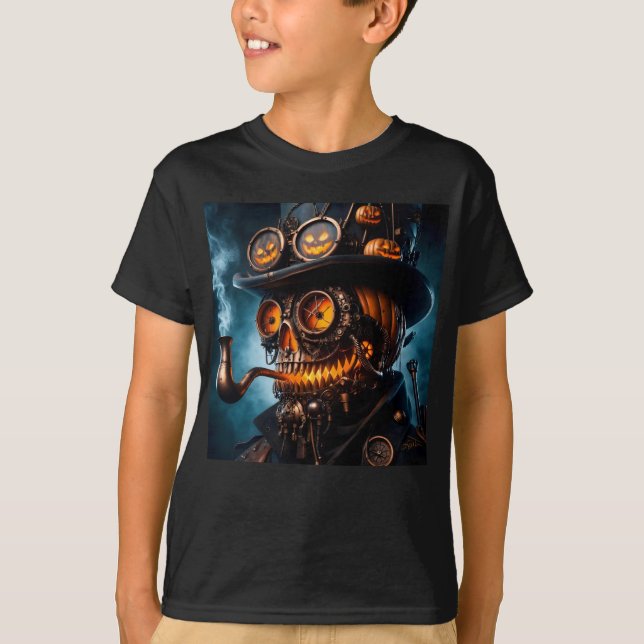 Camiseta Abóbora de Halloween Steampunk Gótico (Frente)
