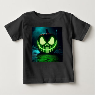 Camiseta Abóbora de Halloween verde-assustadora