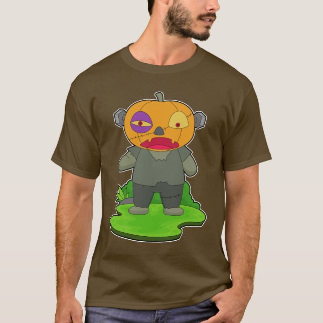 Camiseta Abóbora de Halloween Zumbi (Frente)