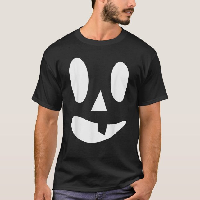 Camiseta Abóbora de Jack O Lantern Rosto Engraçado Fantasia (Frente)