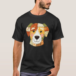 Camiseta Abóbora de Outono Cão Colheita Outonal Halloween