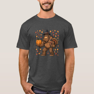 Camiseta Abóbora de Peru de Ação de Graças do Peregrino Pé-