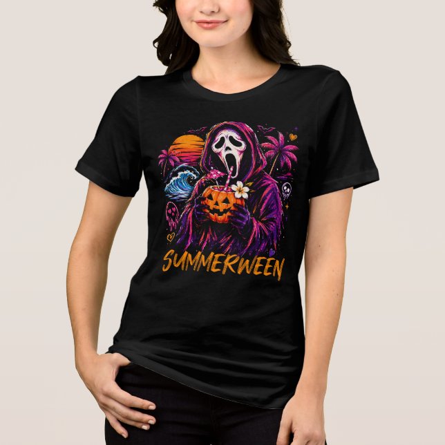 Camiseta Abóbora de Praia do Fantasma do Summerween (Frente)