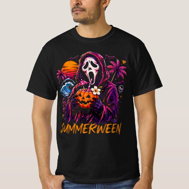 Camiseta Abóbora de Praia do Fantasma do Summerween (Frente)