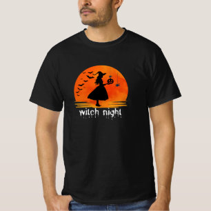 Camiseta Abóbora de Teia de Aranha Noturna das Bruxas Silhu