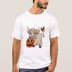 Camiseta Abóbora de Vaca das Terras Altas de Halloween
