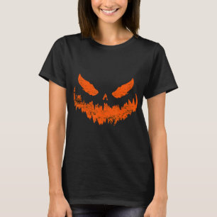 Camiseta Abóbora Divertida Jack O Lantern Rosto Assustador