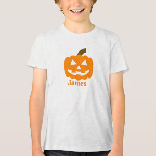 Camiseta Abóbora do Dia das Bruxas com Nome Personalizado
