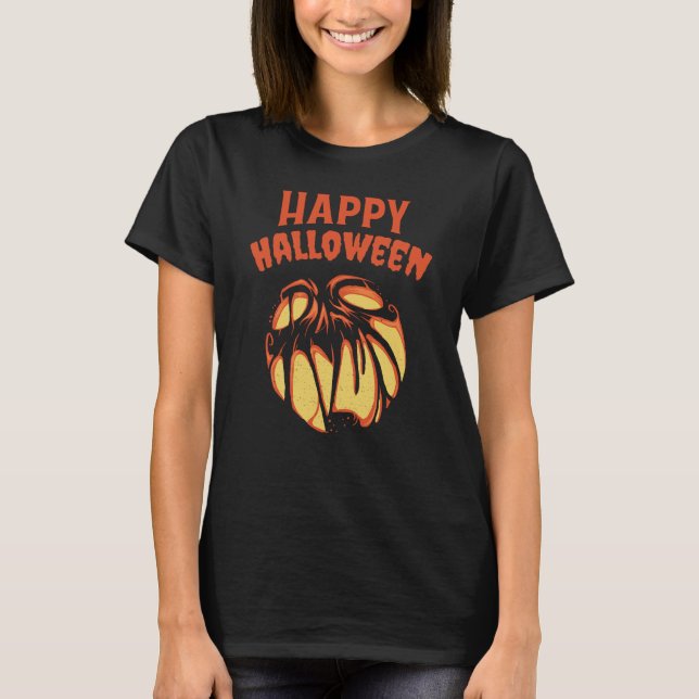 Camiseta Abóbora do Halloween Jack o'Lanterna (Frente)
