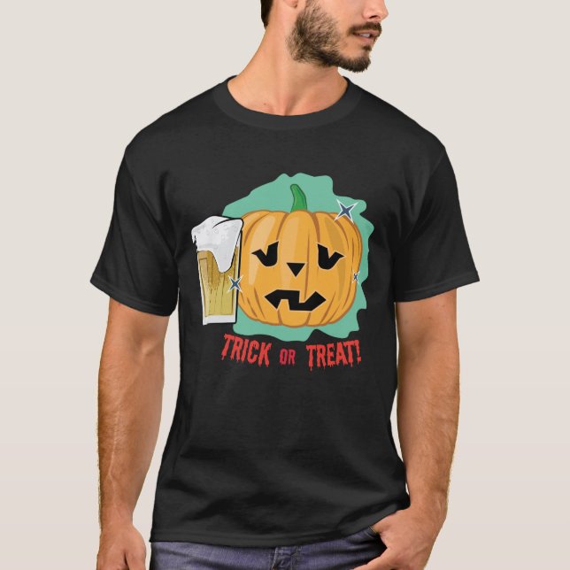 Camiseta Abóbora Engraçada de Halloween (Frente)