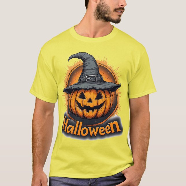 Camiseta Abóbora Espantalho Jack-O'-Lantern (Frente)