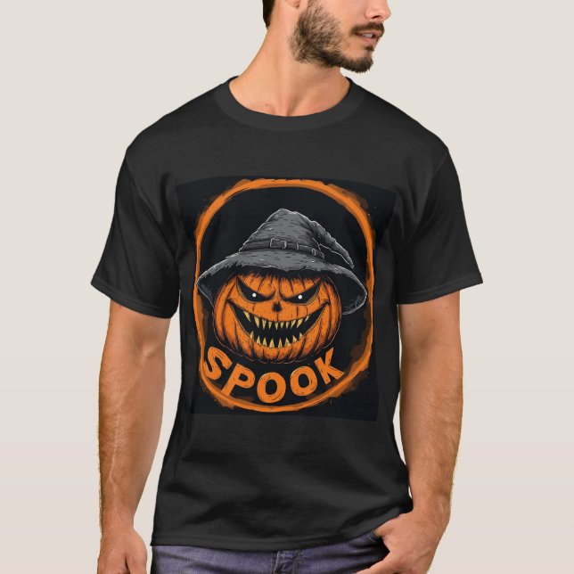 Camiseta Abóbora Espantalho Jack-O'-Lantern (Frente)
