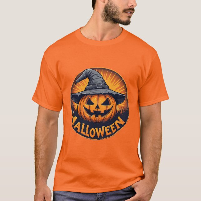 Camiseta Abóbora Espantalho Jack-O'-Lantern (Frente)