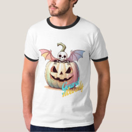 Camiseta Abóbora Esqueleto Kawaii