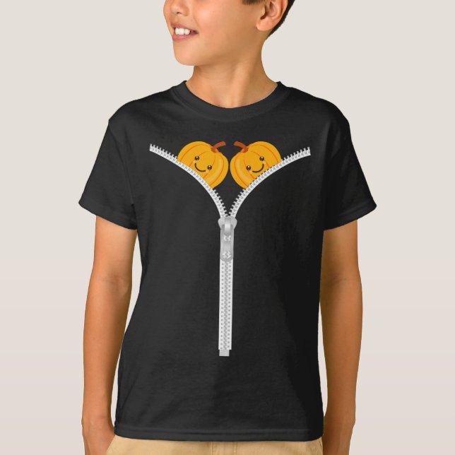 Camiseta abóbora fantasma assustador lanterna de Halloween  (Frente)