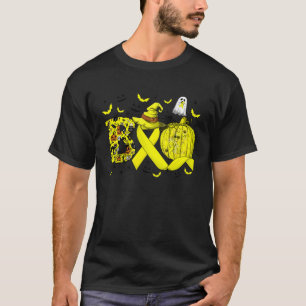 Camiseta Abobora Fantasma Bruxa Fita Amarela Espinha Bífida