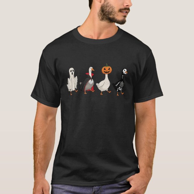 Camiseta Abóbora Fantasma de Halloween Bobo Presente e (Frente)