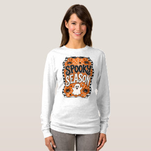 Camiseta Abóbora Fantasma Fofa de Halloween