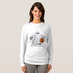 Camiseta Abóbora Fantasma Fofa de Halloween