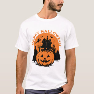 Camiseta abóbora feliz halloween