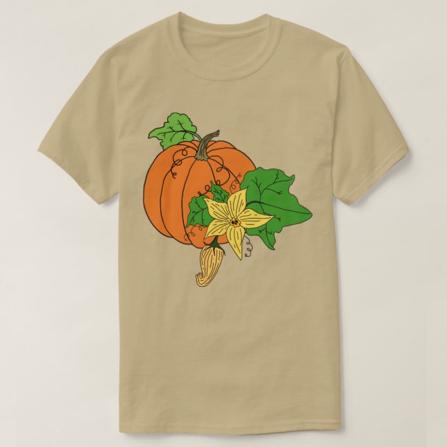 Camiseta Abóbora floral a baixa3 (Frente do Design)