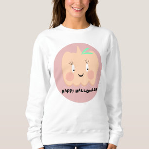 Camiseta Abóbora Fofa Letras Retrô Feliz Halloween