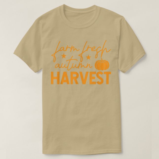Camiseta Abóbora fresca de outono de fazenda (Frente do Design)