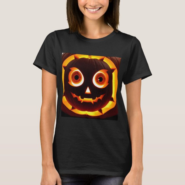 Camiseta Abóbora Glowing Jack-O'-Lantern (Frente)
