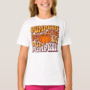 Camiseta Abóbora Groovy Retro Outono Temporada Vintage Outo