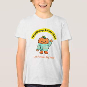 Camiseta Abóbora Kawaii Aconchegante Vibes de Outono