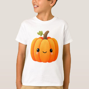 Camiseta Abóbora Kawaii Talhada – Roupas de Halloween para