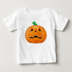 Camiseta Abóbora Laranja Esculpida Abóbora Detalhada