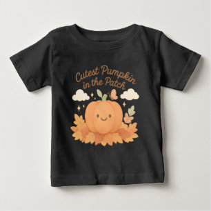 Camiseta Abóbora Mais Fofa Do Canto De Halloween Folhas De