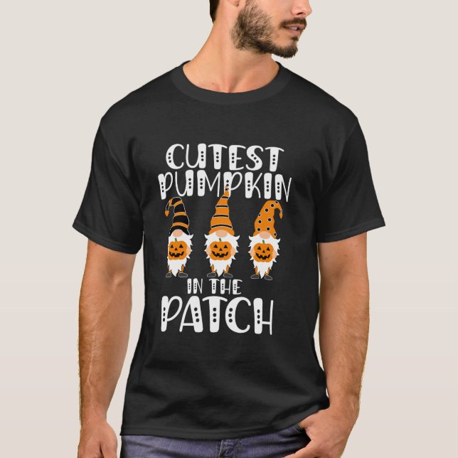 Camiseta ABÓBORA MAIS FOFINHA NO PATCH Gnomos de Halloween  (Frente)