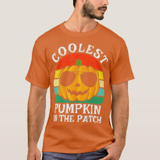 Camiseta Abóbora Mais Fresca Do Halloween Nos Rapazes Retro