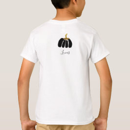 Camiseta Abóbora Monograma em Preto, Branco e Dourado
