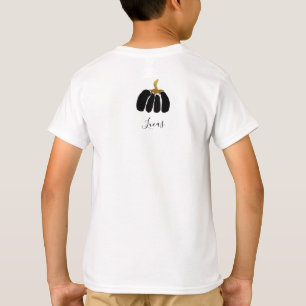 Camiseta Abóbora Monograma em Preto, Branco e Dourado